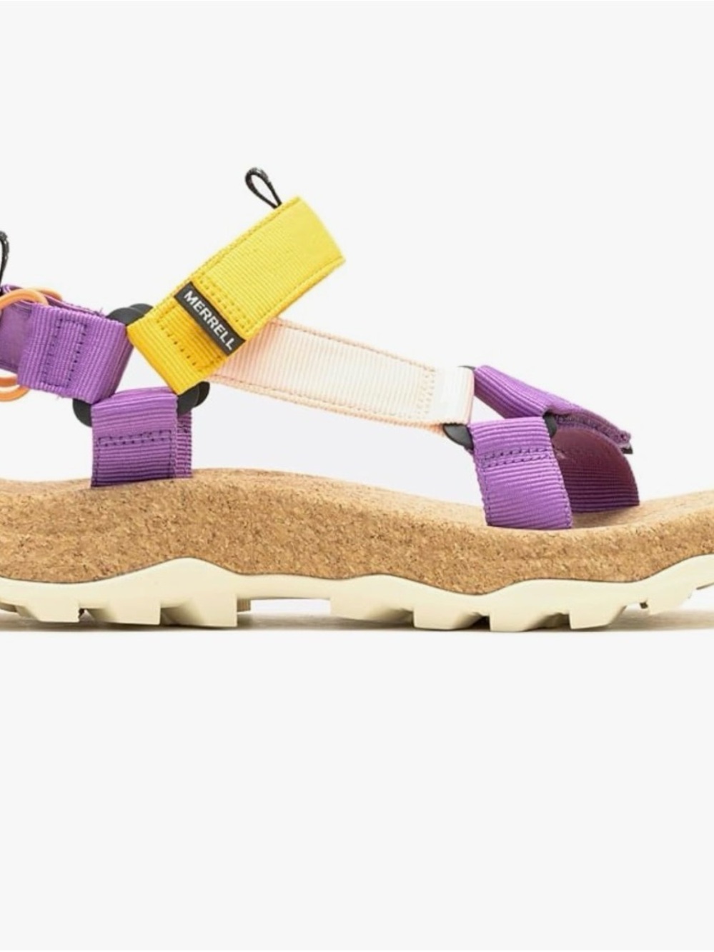 Merrell Women’s Purple and Yellow Strappy Cork Sandal